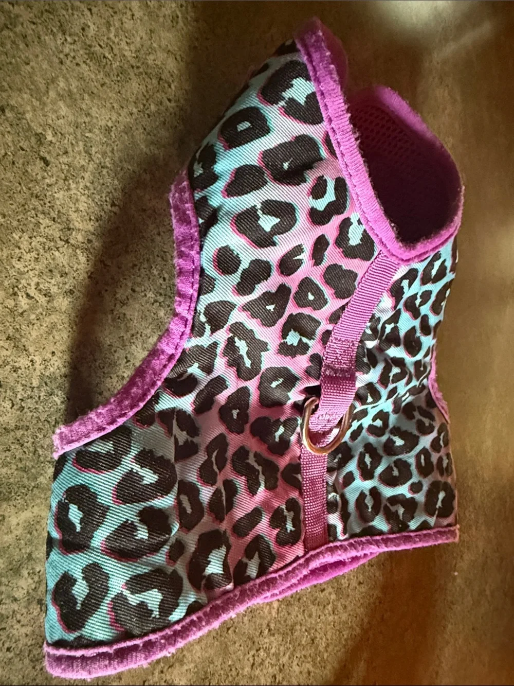 Purple & Teal Leopard Print Pet Harness